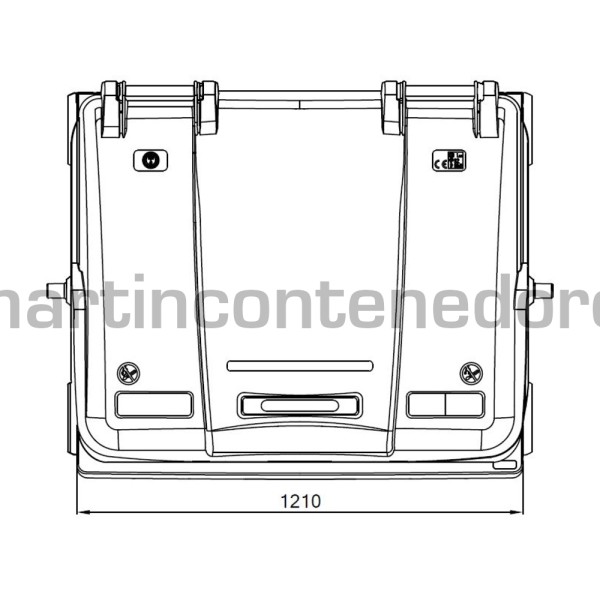 Conteneur pour déchets étanche longueur 1373 mm