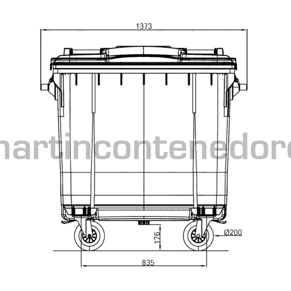 Contenedor gris 770 litros nuevo