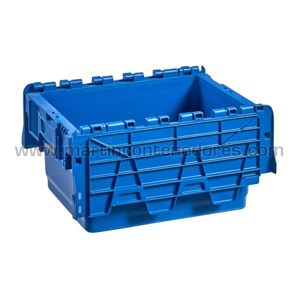 Caja plastica con porta - etiquetas nuevo color azul