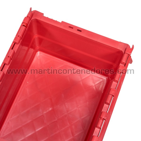 Box plastic nestable with lid 400x300x200/180 mm