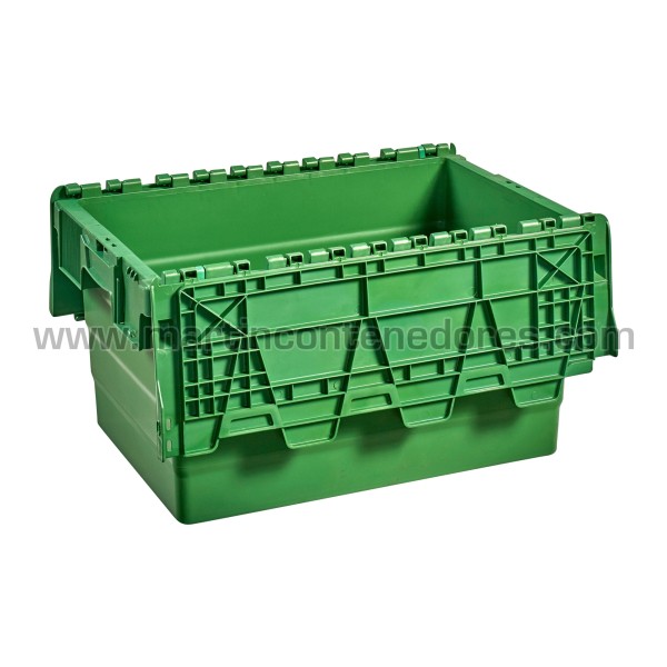 Caja plastica con tapa color verde nueva