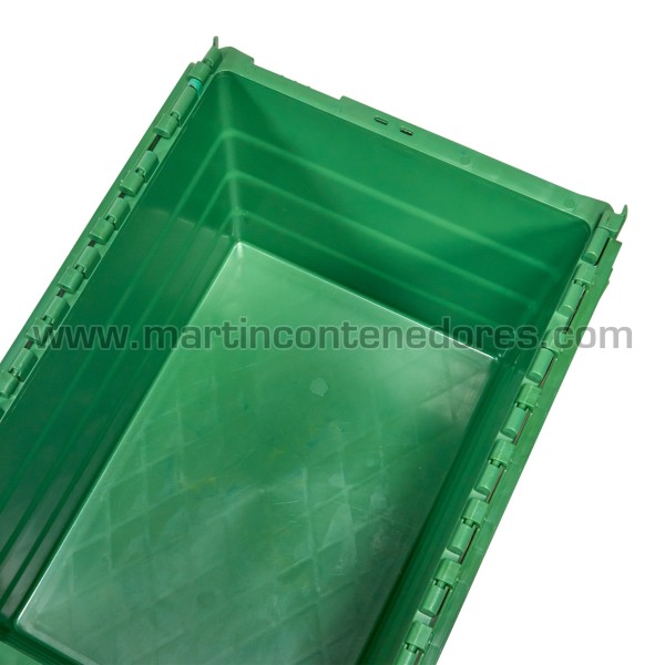 Caja plastica con tapa y asa cerrada color verde