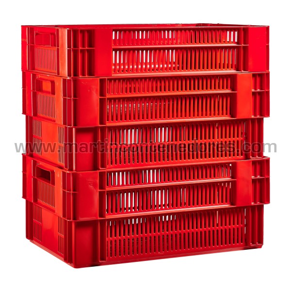 Plastic box half-nestable perforated 600x400x250 mm