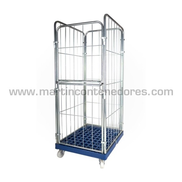 Roll container 3 lados com porta 810x725x1800 mm