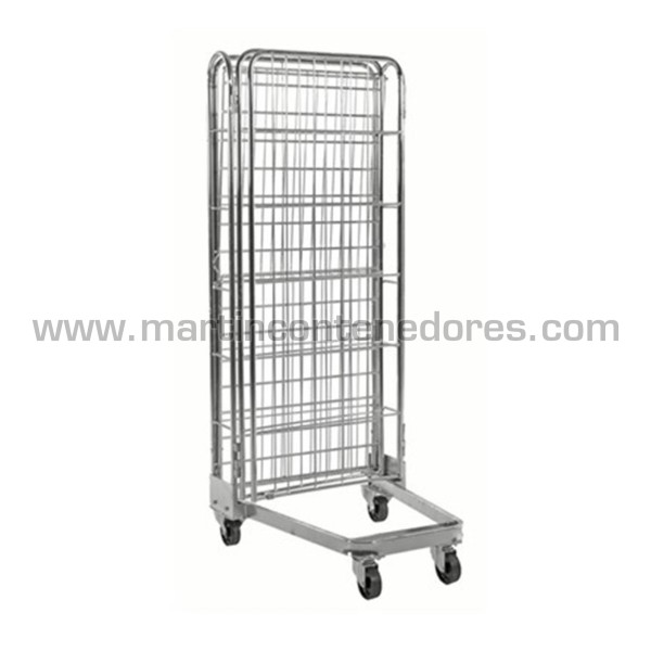 Roll container encaixável 3 lados 860x720x1740 mm