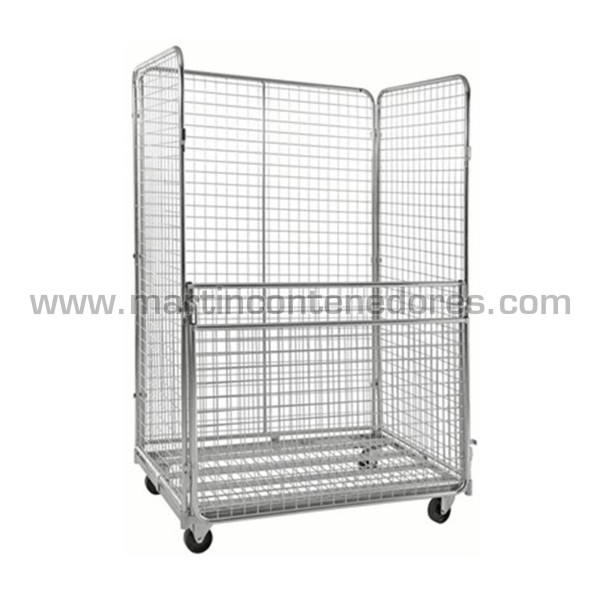 Roll container multiuso de grade com porta 1200x800x1840 mm