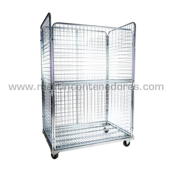 Roll container multiuso de grade com porta 1200x800x1840 mm