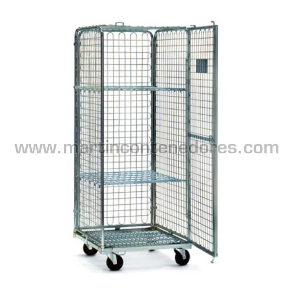 Roll container segurança com porta 830x720x1840 mm