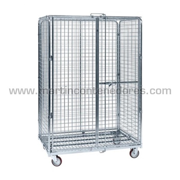 Roll container security with 2 doors 1200x800x1840 mm