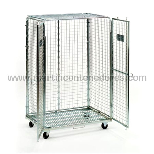 Roll container security with 2 doors 1200x800x1840 mm