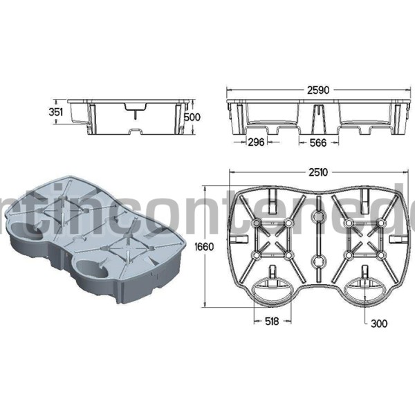 Palete retenção para 2 IBC