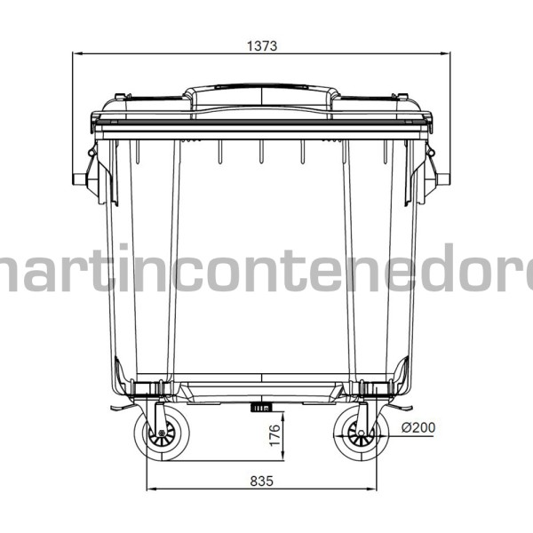 Contenedor verde 1100 litros nuevo