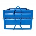 Metal sheet container with lyre handles