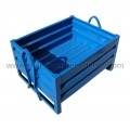 Metal sheet container with lyre handles