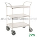 Service trolley white with 3 shelves whites 770x495x960 mm