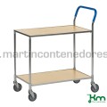 Carrinho de servir com 2 prateleiras bétula e freio 850x435x950 mm