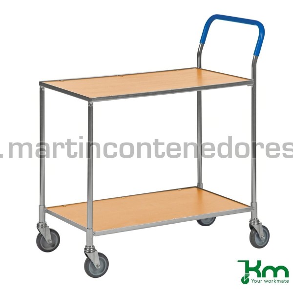 Service trolley with 2 shelves beech 850x435x950 mm