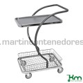 Carro de mesa con estante y cesta línea c 685x450x1000 mm