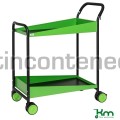 Chariot konga avec 2 étagères vert 866x455x980 mm