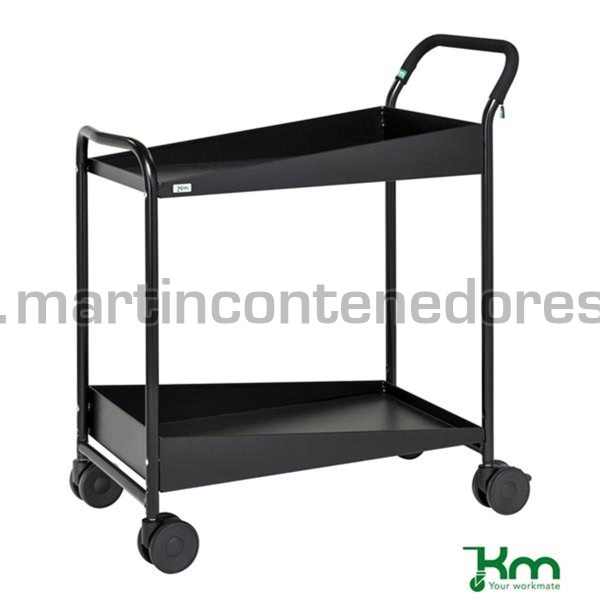 Konga trolley with 2 shelves black 866x455x980 mm