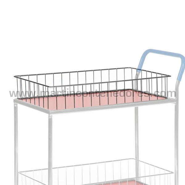 Mesh edge for service cart top shelf 750x440x140 mm