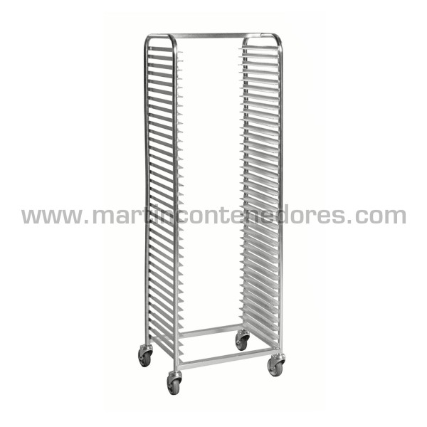 Carro bandejero con freno para 36 bandejas 540x440 mm