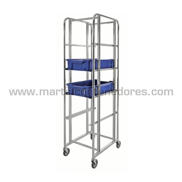 Shelf support for trolley flexible