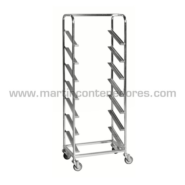 Carro bandejero con freno para 7 cajas Norma Europa 600x400 mm