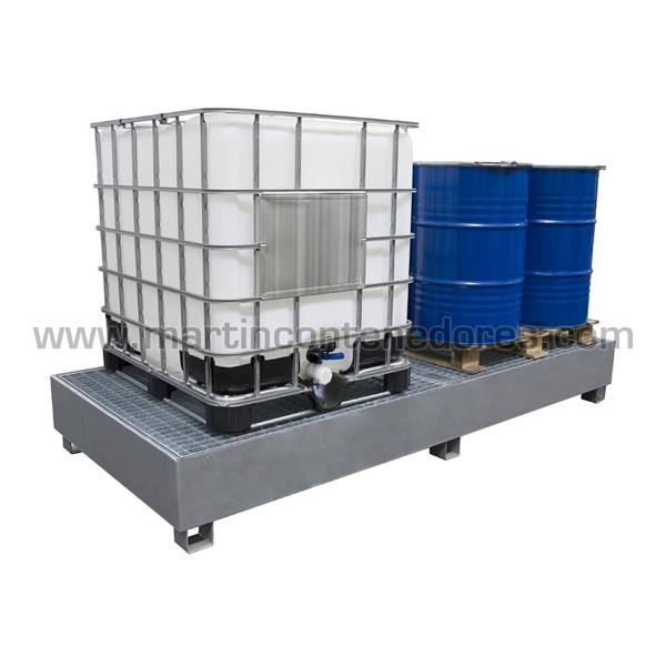 Retention basin for 2 IBC/GRG 1000 liters