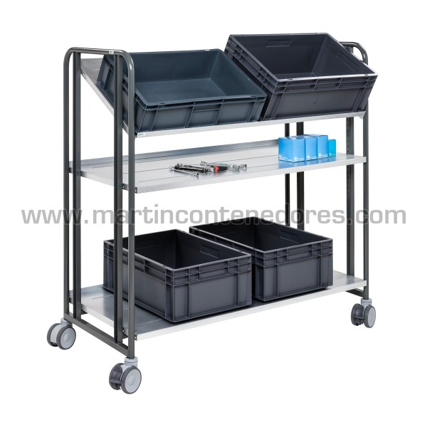 Trolley with 3 shelves 1277x638x1300 mm