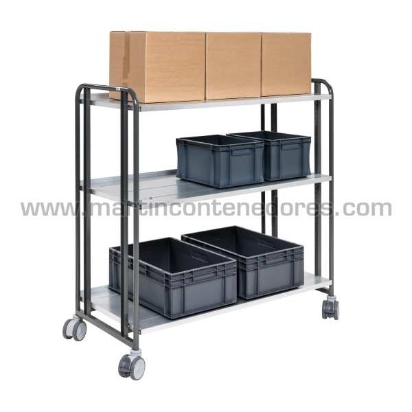 Trolley with 3 shelves 1277x638x1300 mm