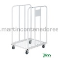 White trolley for corrugated folded cartoons 530x630x1000 mm