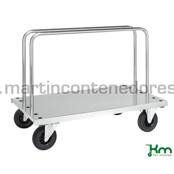 Carro para tablones galvanizado con freno 1250x700x945 mm