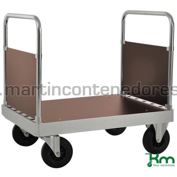 Carro plataforma con 2 paredes frontales negro 1200x800x960 mm