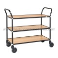 Chariot de service avec 3 étagères bêtre avec frein 1100x430x940 mm