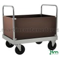 Chariot de transport avec panneau haut et frein 900x600x960 mm