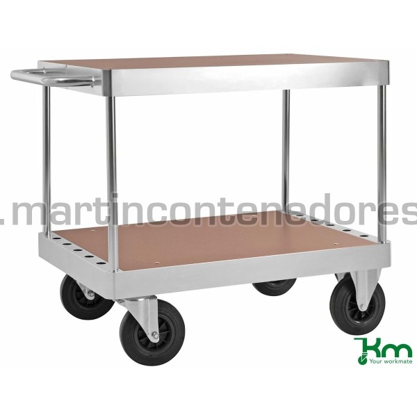 Chariot de service avec 2 niveaux avec frein 1035x600x920 mm