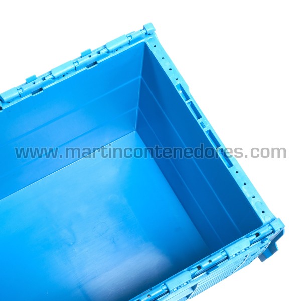 Nestable plastic stacking box with lid 600x400x365 mm