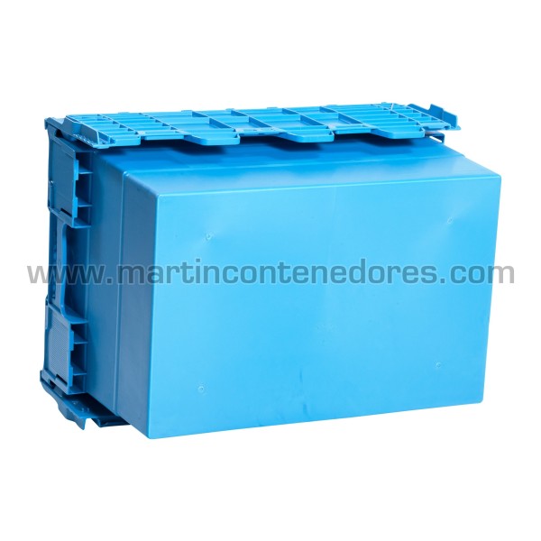 Nestable plastic stacking box with lid 600x400x365 mm