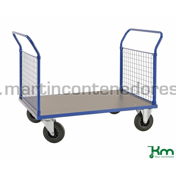 Carro plataforma con 2 laterales y freno 1166x700x1020 mm