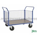 Carro plataforma con 3 laterales y freno 1166x700x1020 mm