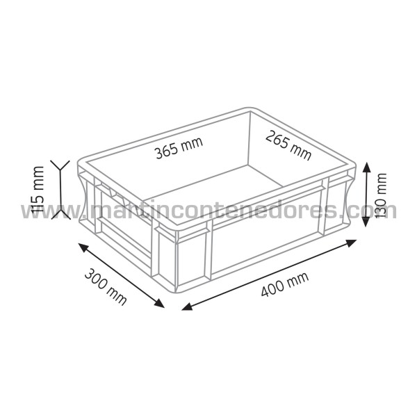 Caixa Euro-norma 400x300x130/115 mm