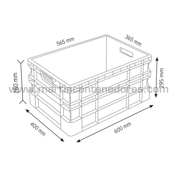 Bac plastique 600x400x295/280 mm