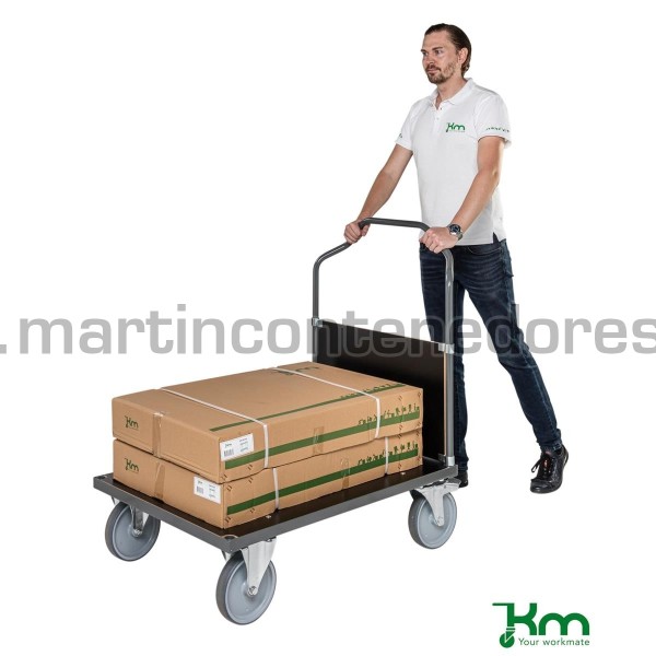 Transport trolley with handle ergonomic and 1 front wall 1090x700x1065 mm