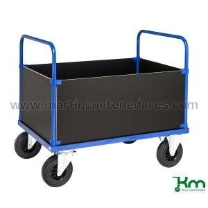 Blue transport cart with...