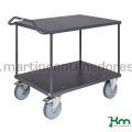 Platform trolley 2 level with ergonomic handle and brake 1310x800x965 mm