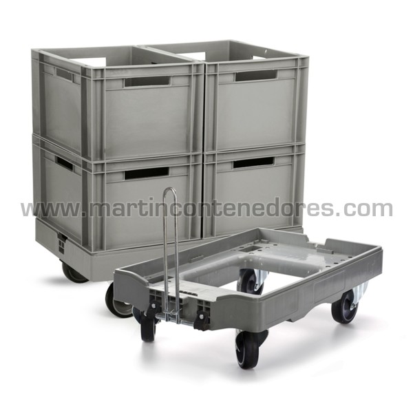 Trolley for box 600x400 mm with 4 swivel wheels