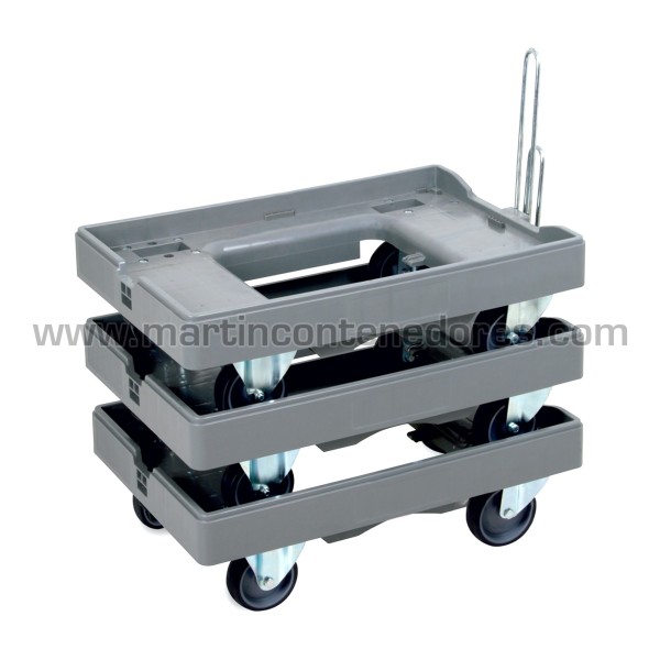 Trolley for box 600x400 mm with 4 swivel wheels