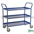 Service trolley blue with 3 shelves 1080x480x940 mm