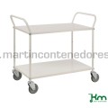 Carro de servicio blanco con 2 estantes 1080x480x940 mm